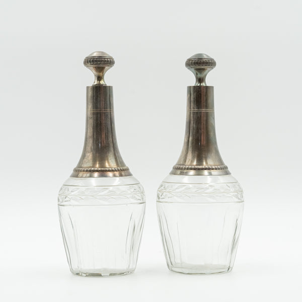 Pair of 19th century French crystal carafes by Cabanon Montpellier Bijoutier