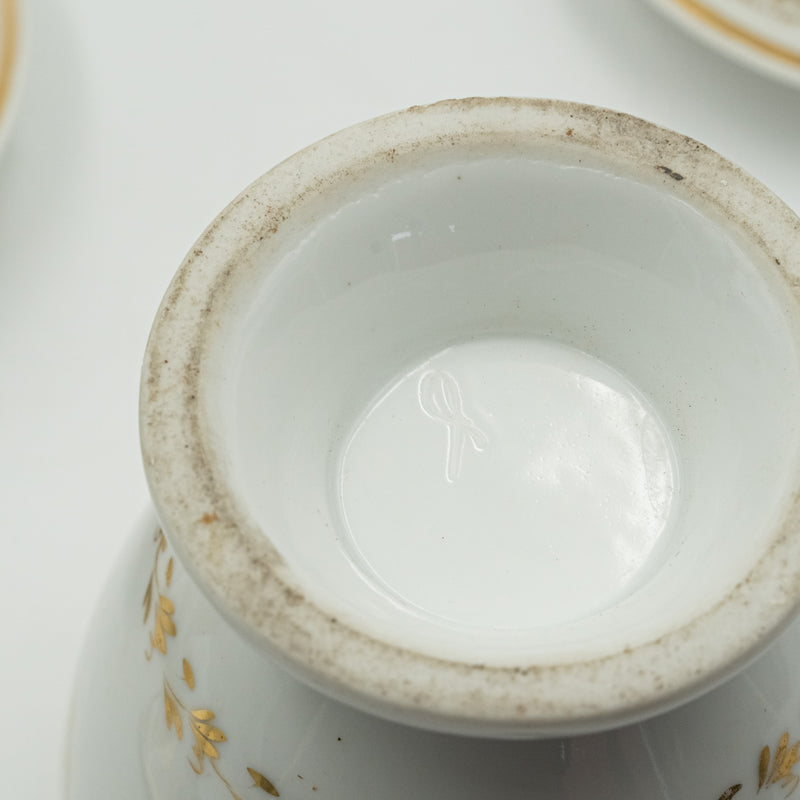 Juego de té y café de porcelana europea de estilo neogriego de la década de 1830