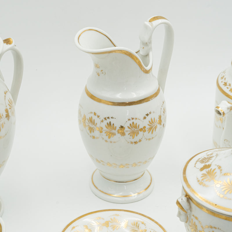 European porcelain tea and coffee set in the neo-Greek style of the 1830s