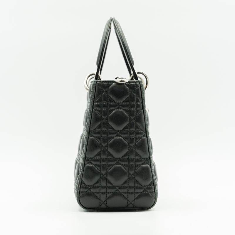 Lady Dior Medium size Totem black lambskin handbag