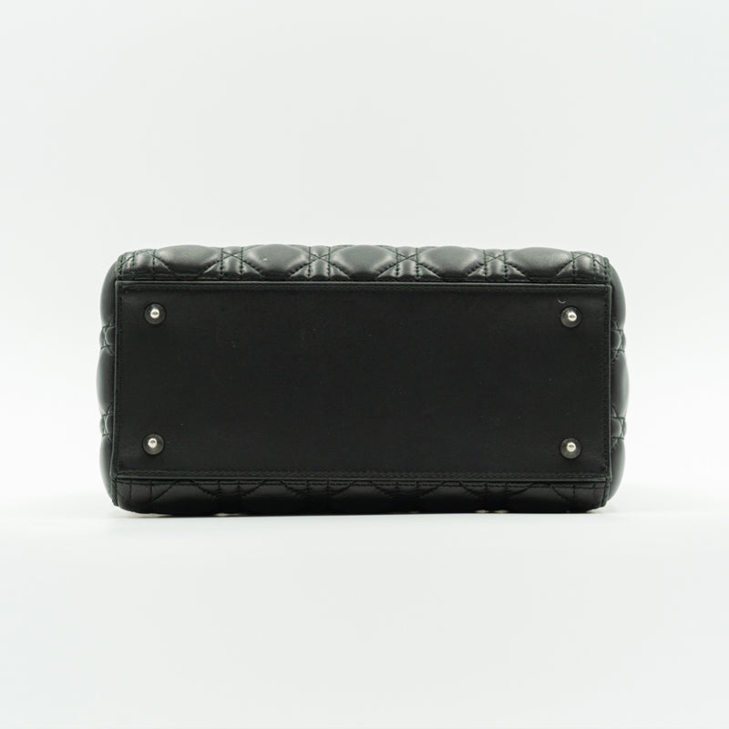 Lady Dior Medium size Totem black lambskin handbag