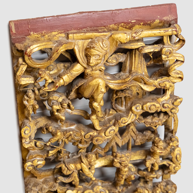 Talla de madera chapada en oro de mediados del siglo XX de Sun Wukong