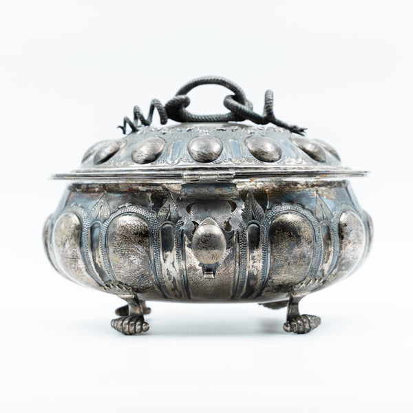 Antique European sterling silver jewellery box
