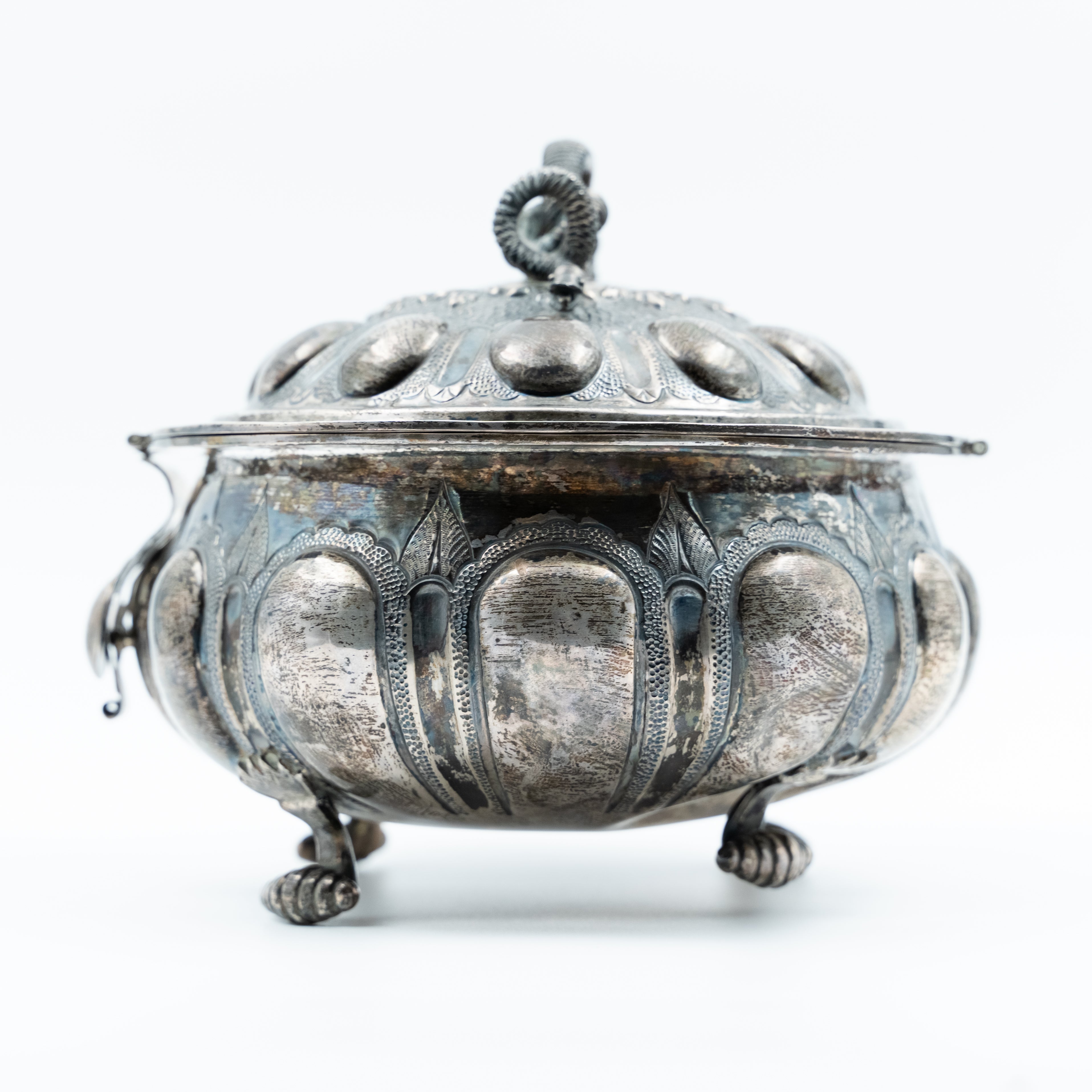 Antique European sterling silver jewellery box