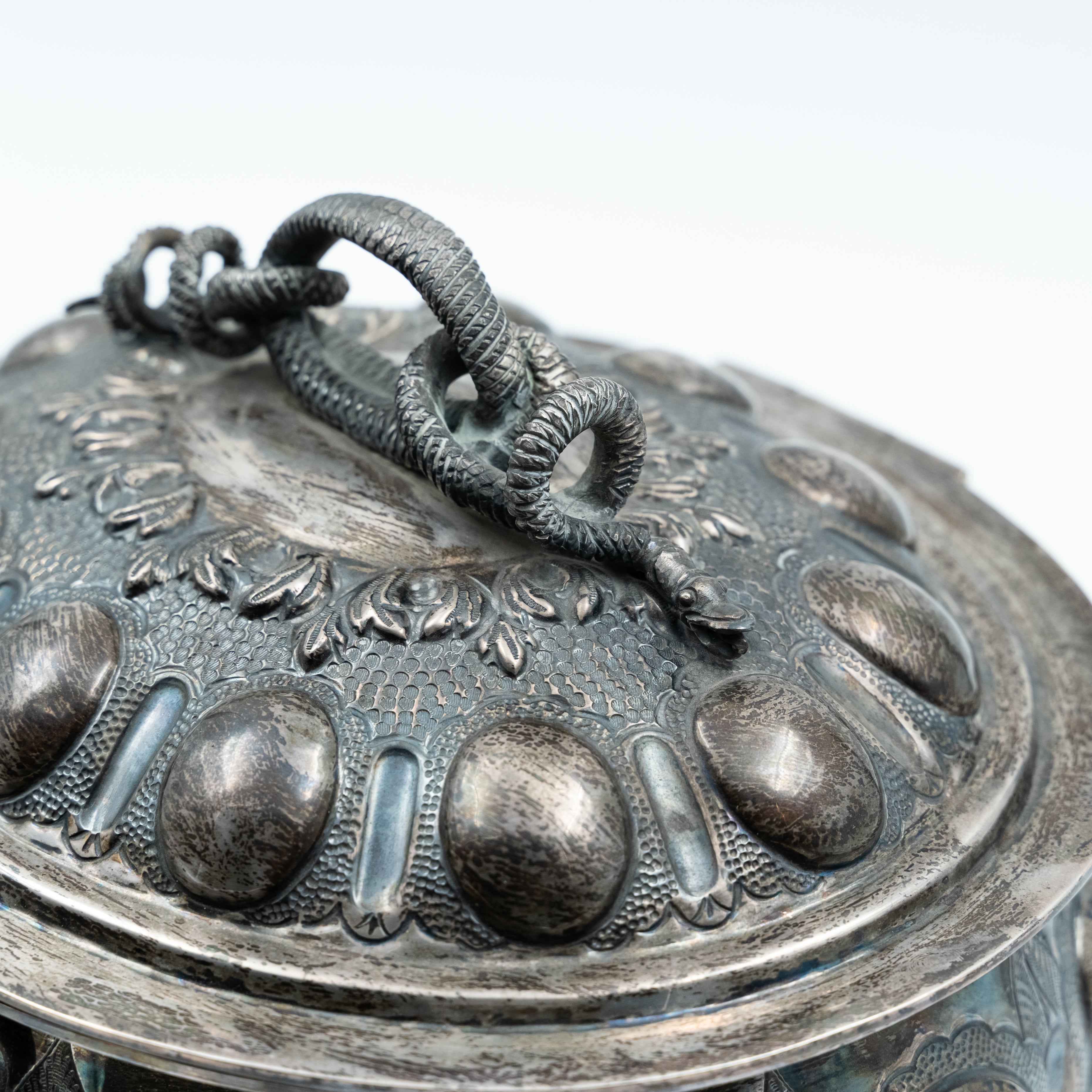 Antique European sterling silver jewellery box