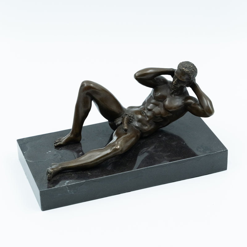 This stunning bronze sculpture from Mavchi's "Erotic Collection" features a realistic depiction of an aroused male figure