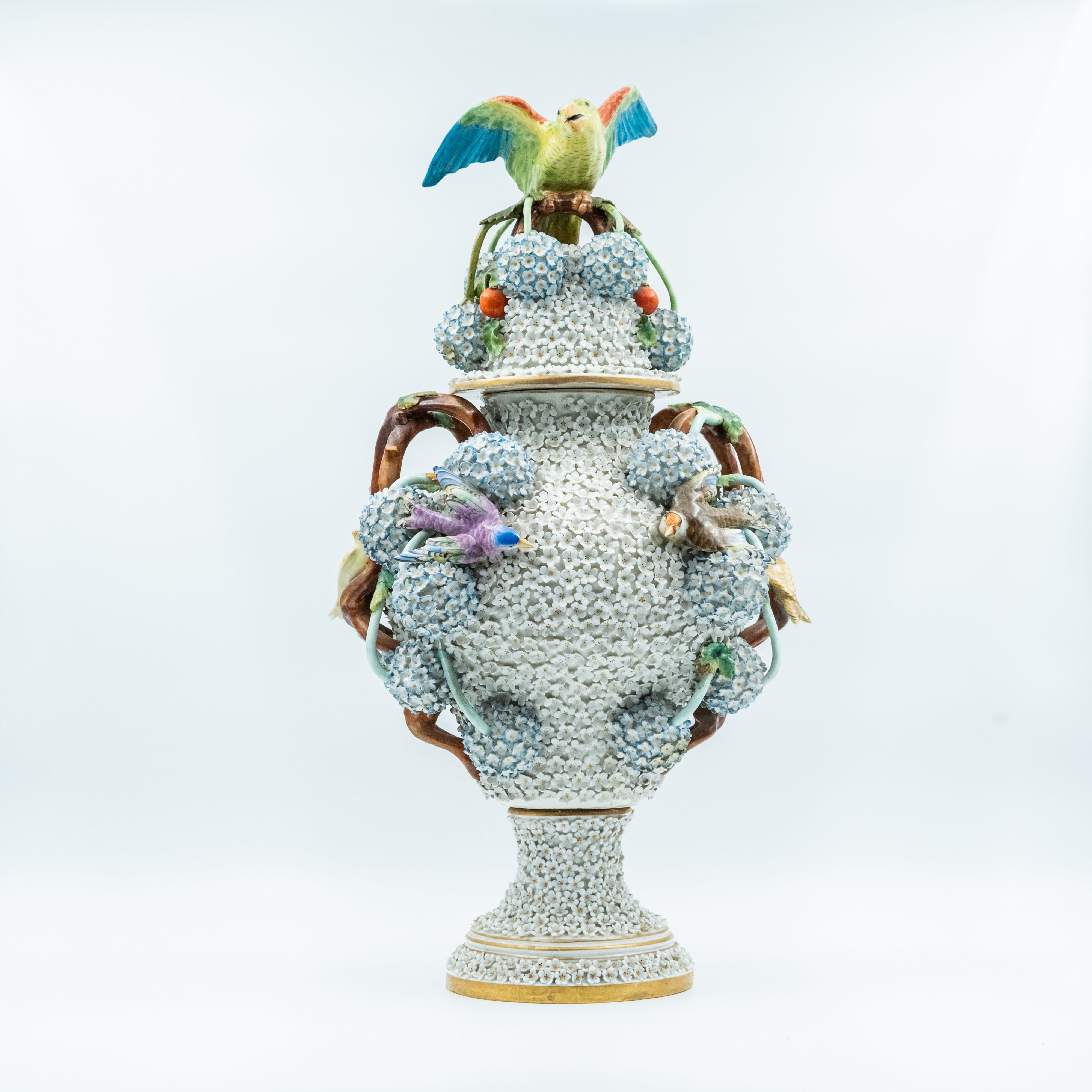 Antique set of three porcelain vases attributed to Jacob Petit