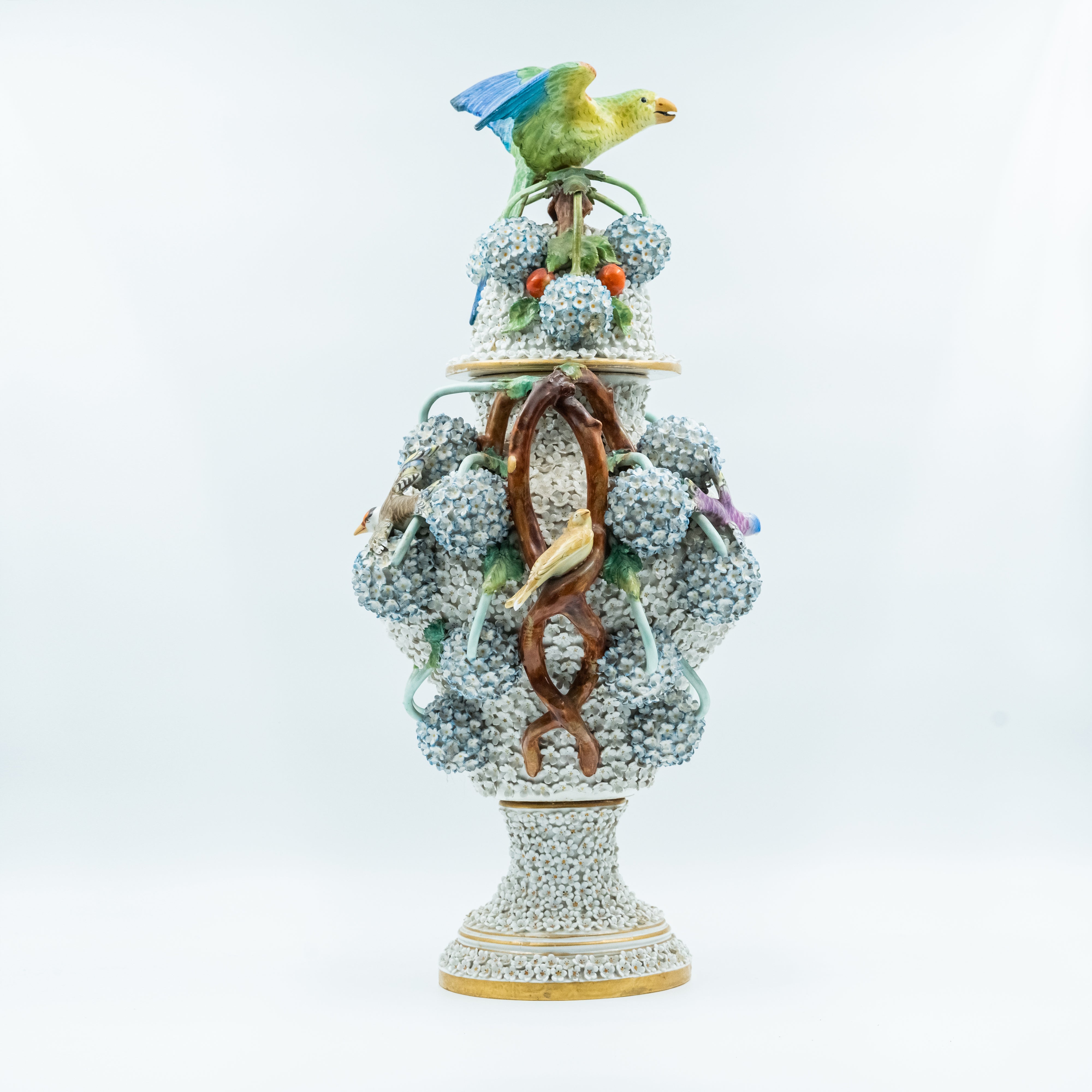 Antique set of three porcelain vases attributed to Jacob Petit