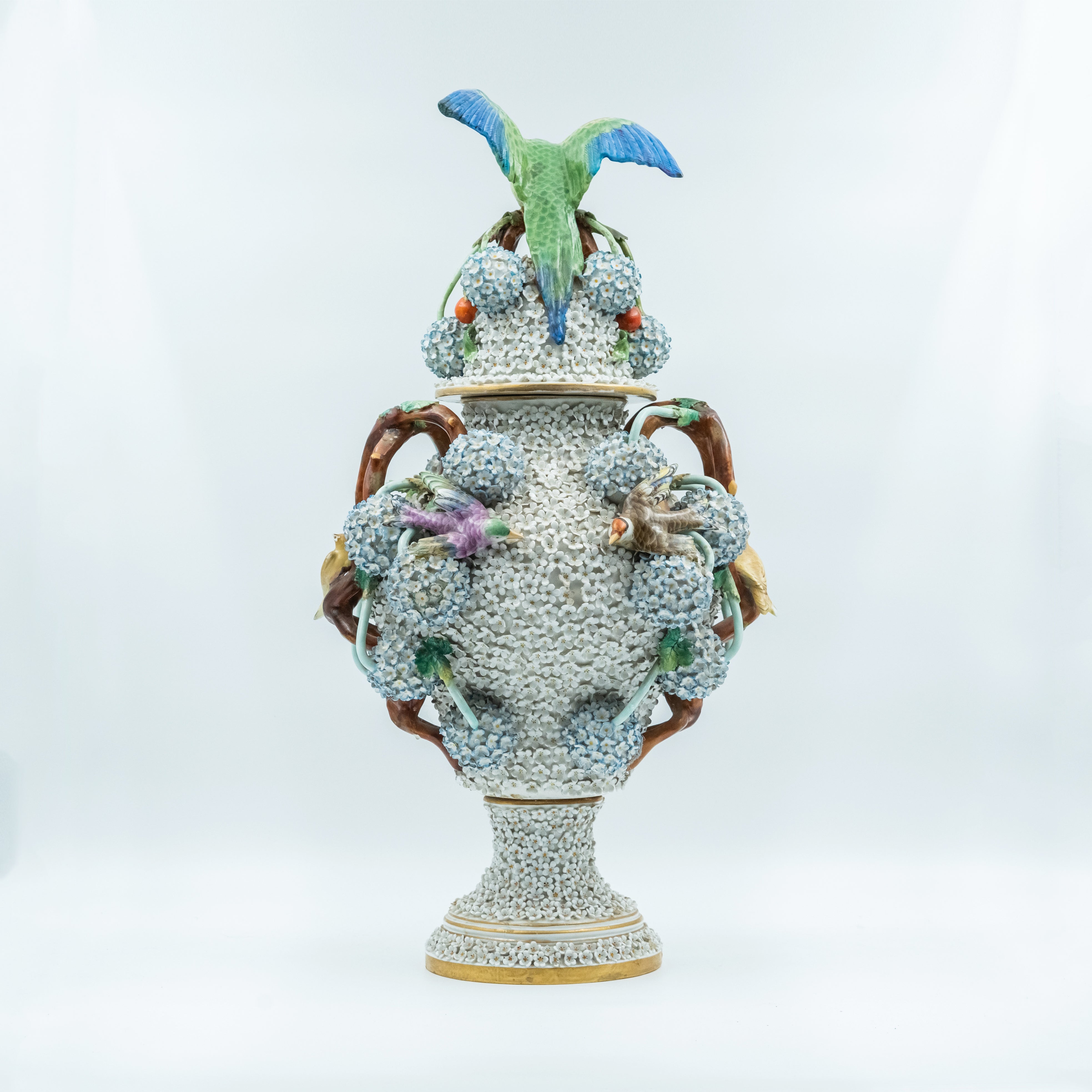 Antique set of three porcelain vases attributed to Jacob Petit