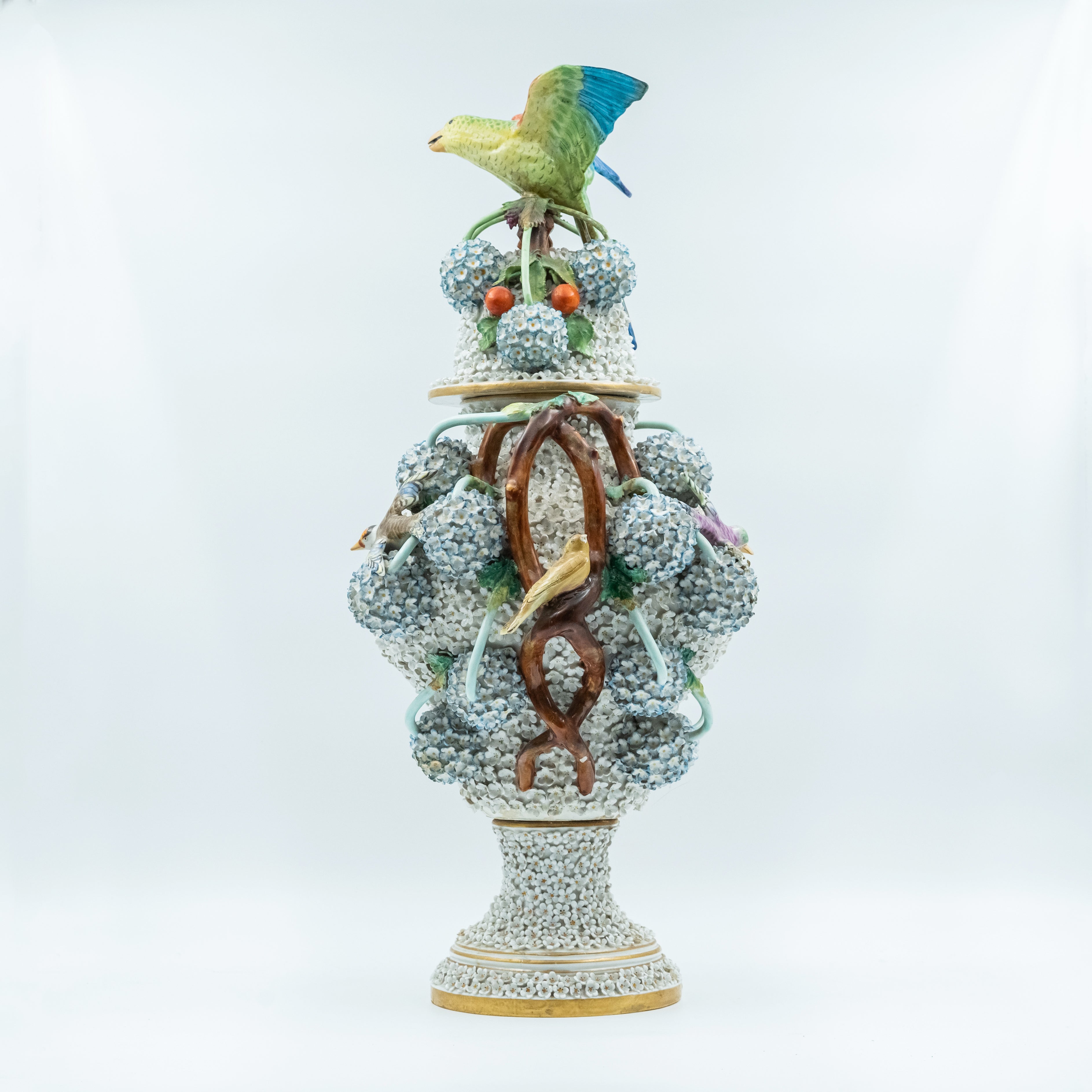 Antique set of three porcelain vases attributed to Jacob Petit