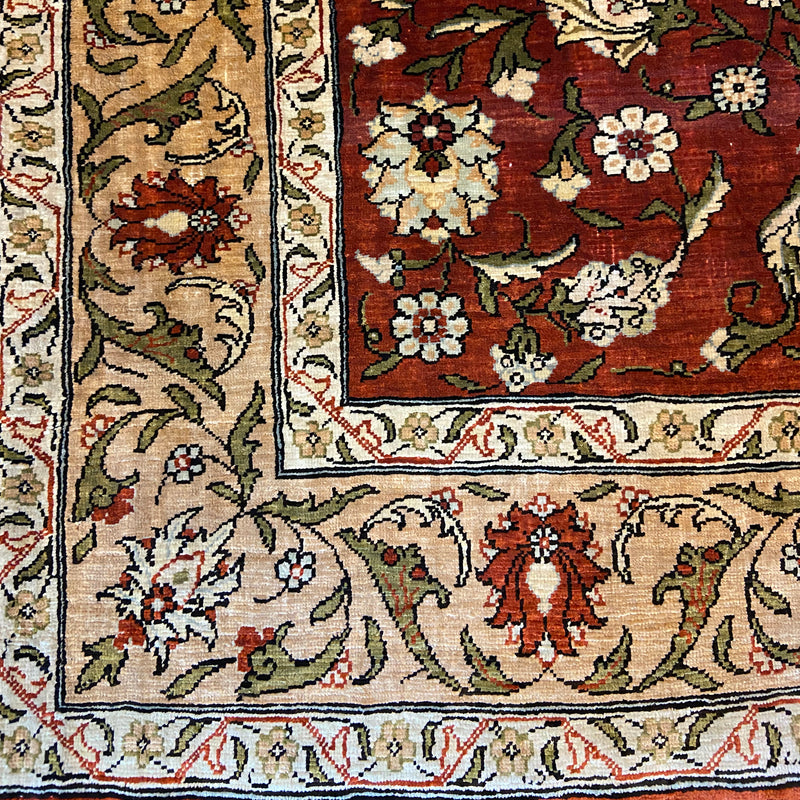 古董著名赫里克皇家製造地毯，帶有書法圖案“天堂之門”