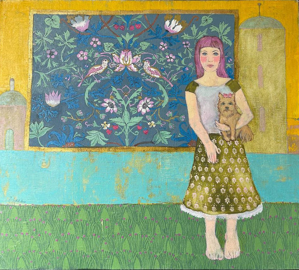 Oil painting "With Morris carpet" by Jana Nesteroviča, 2010