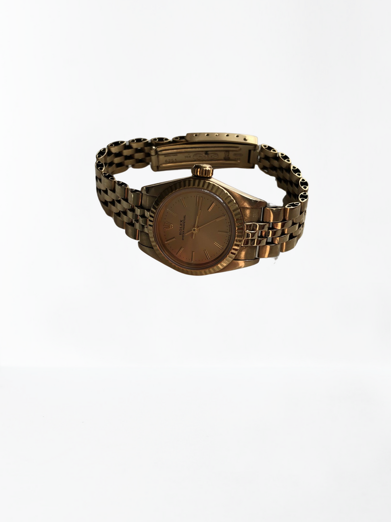 復古 14k 黃金勞力士蠔式恆動腕錶，年份：1990 