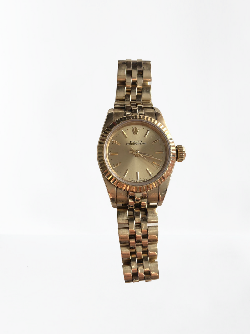 復古 14k 黃金勞力士蠔式恆動腕錶，年份：1990 