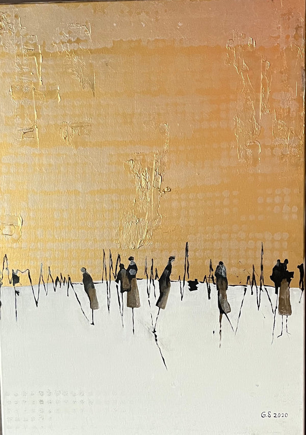 Oil painting by Gunta Viļuma titled "Interaction", 2020