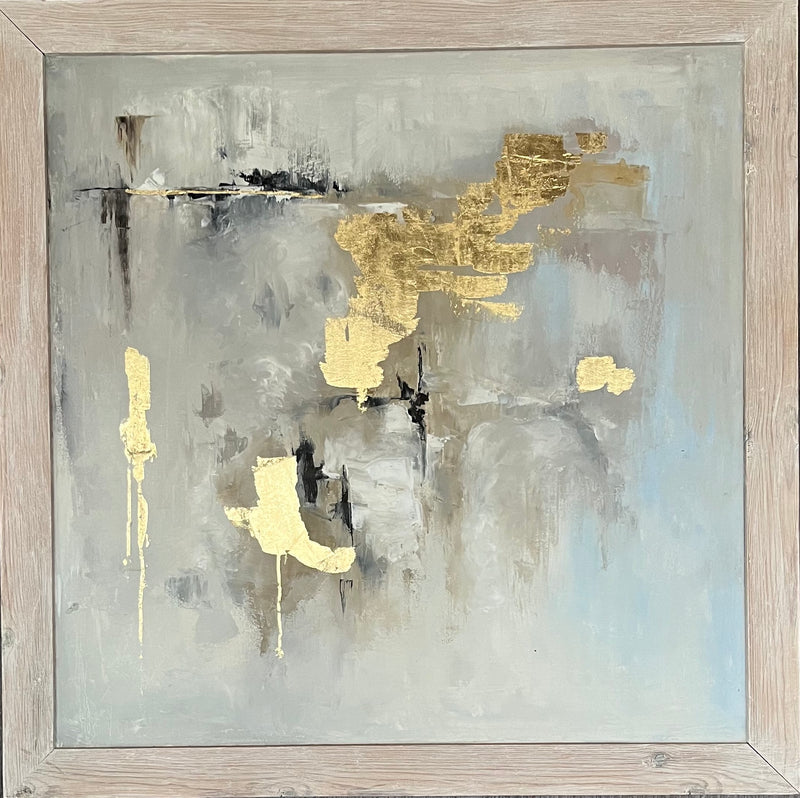 Framed oil painting by Gunta Viļuma titled "Beyond the usual", 2015