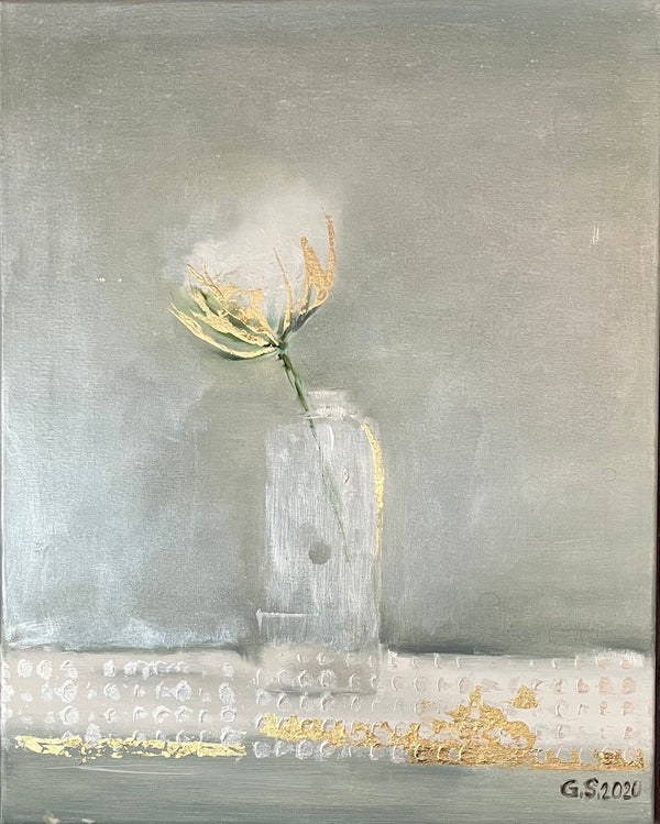 Oil painting by Gunta Viļuma titled "Fragility", 2020
