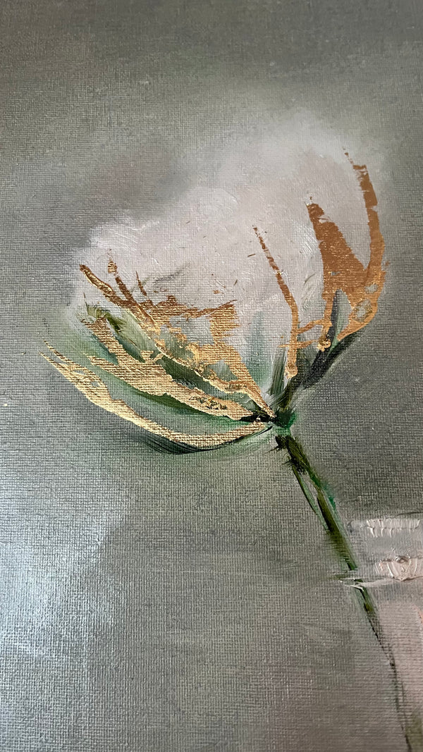 Oil painting by Gunta Viļuma titled "Fragility", 2020