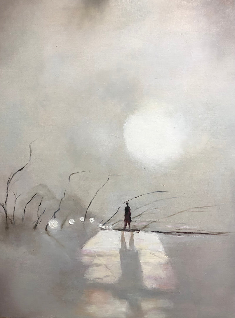 Oil painting by Gunta Viļuma titled "Home", 2022