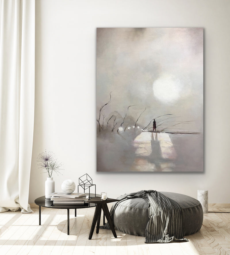 Oil painting by Gunta Viļuma titled "Home", 2022