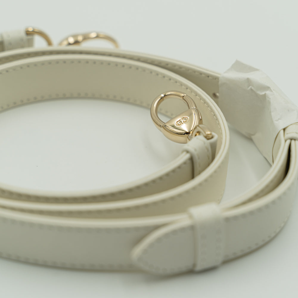 Lady Dior white (latte) colour lambskin medium size handbag