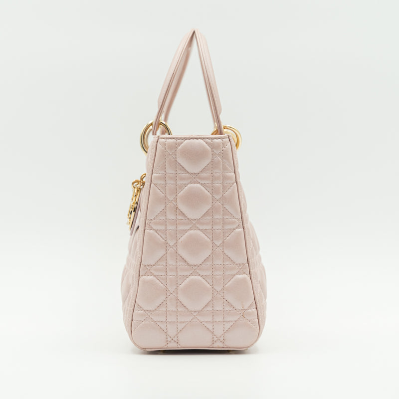 Medium Lady Dior Bag Sand Pink Cannage Lambskin