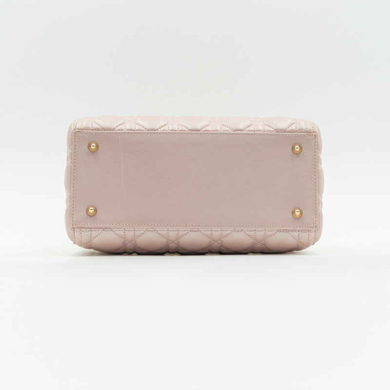 Medium Lady Dior powder pink Cannage Lambskin bag