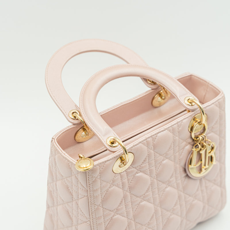 Medium Lady Dior Bag Sand Pink Cannage Lambskin