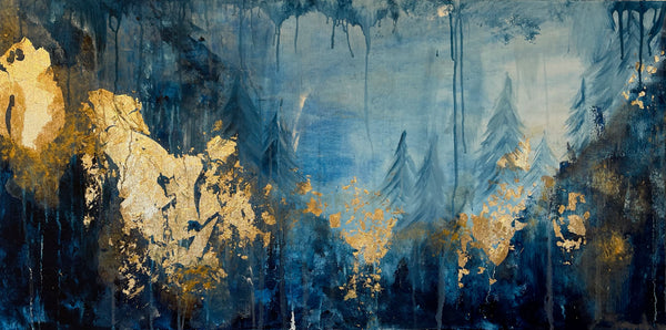 Painting by Sandra Japiņa "Golden Forest", 2021