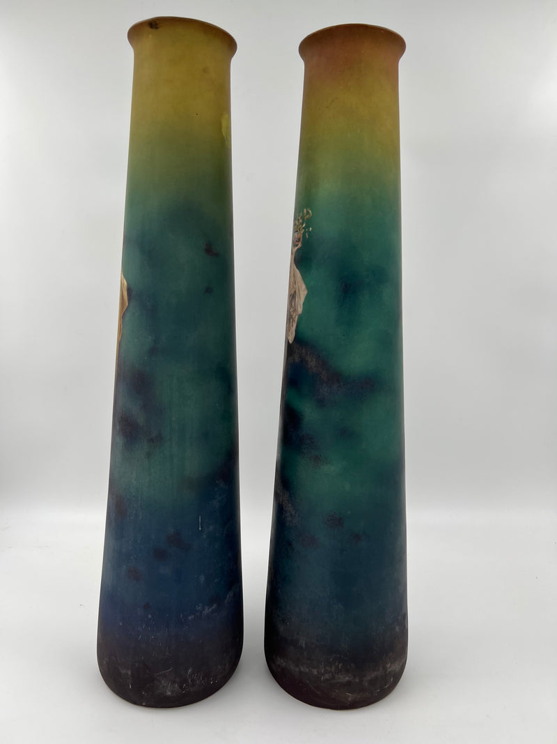 Pair of Jugendstil Royal Wettina porcelain vases by Robert Henke