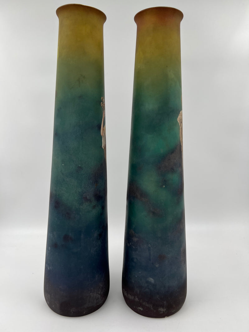 Pair of Jugendstil Royal Wettina porcelain vases by Robert Henke