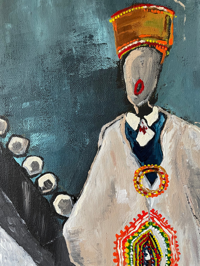 Painting titled "Latvian natives" by artist Laura Liberte, 2021