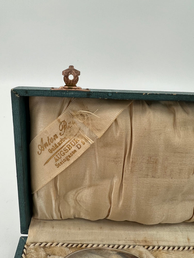 Vajilla antigua alemana de plata "Egoist" para una persona en caja original