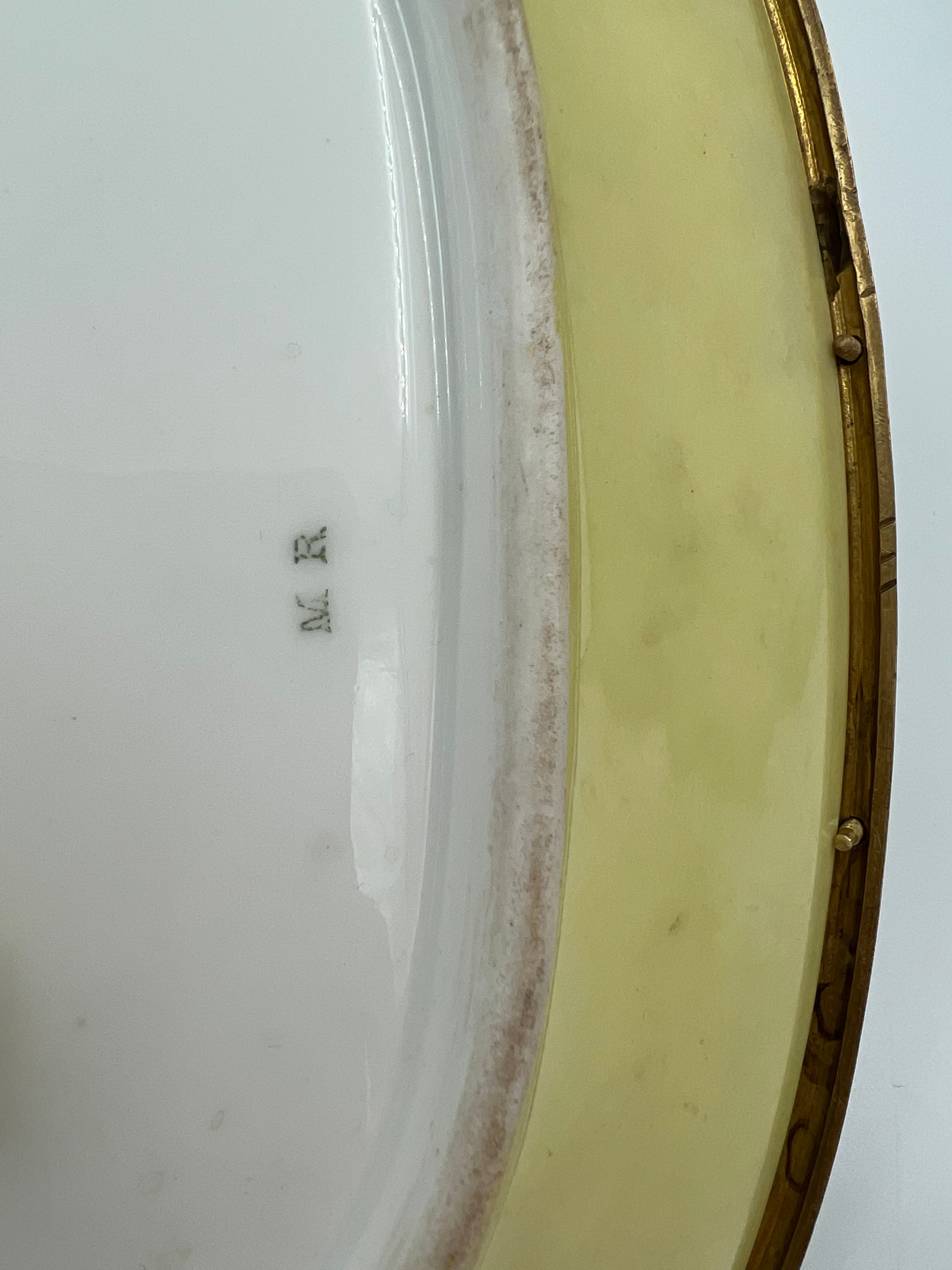Important Antique hand-painted Sevres yellow porcelain bowl from the 19th century