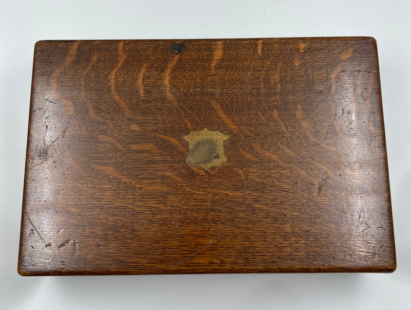 Juego de vajilla de plata antigua Sheffields en su caja de madera original.