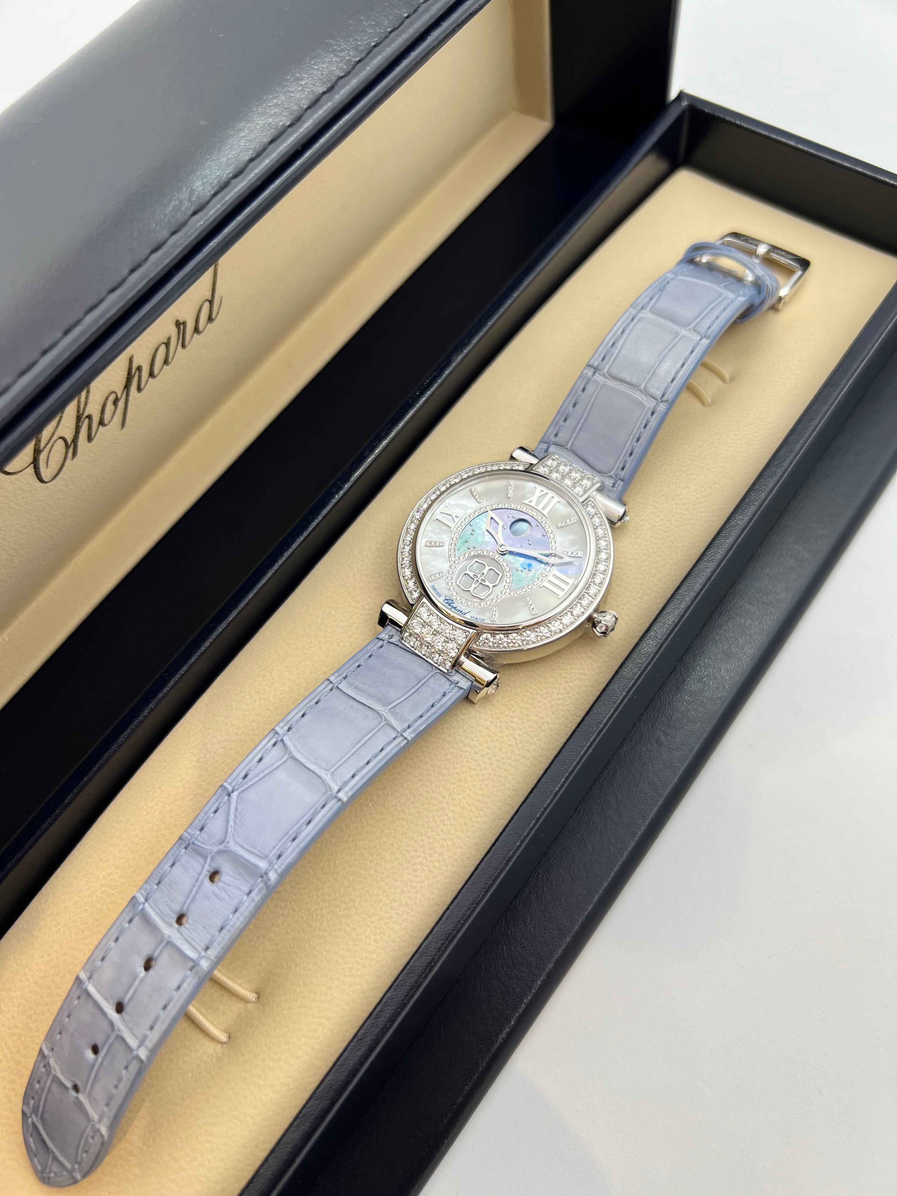JUEGO COMPLETO RELOJ CHOPARD IMPERIALE AUTOMÁTICO CON FASE LUNAR PARA MUJER 36 MM