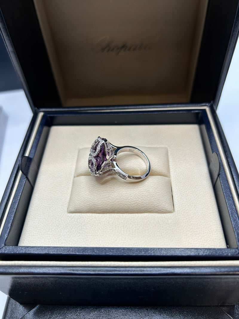 CHOPARD IMPERIALE COLLECTION WHITE GOLD RING WITH AMETHYST AND DIAMONDS