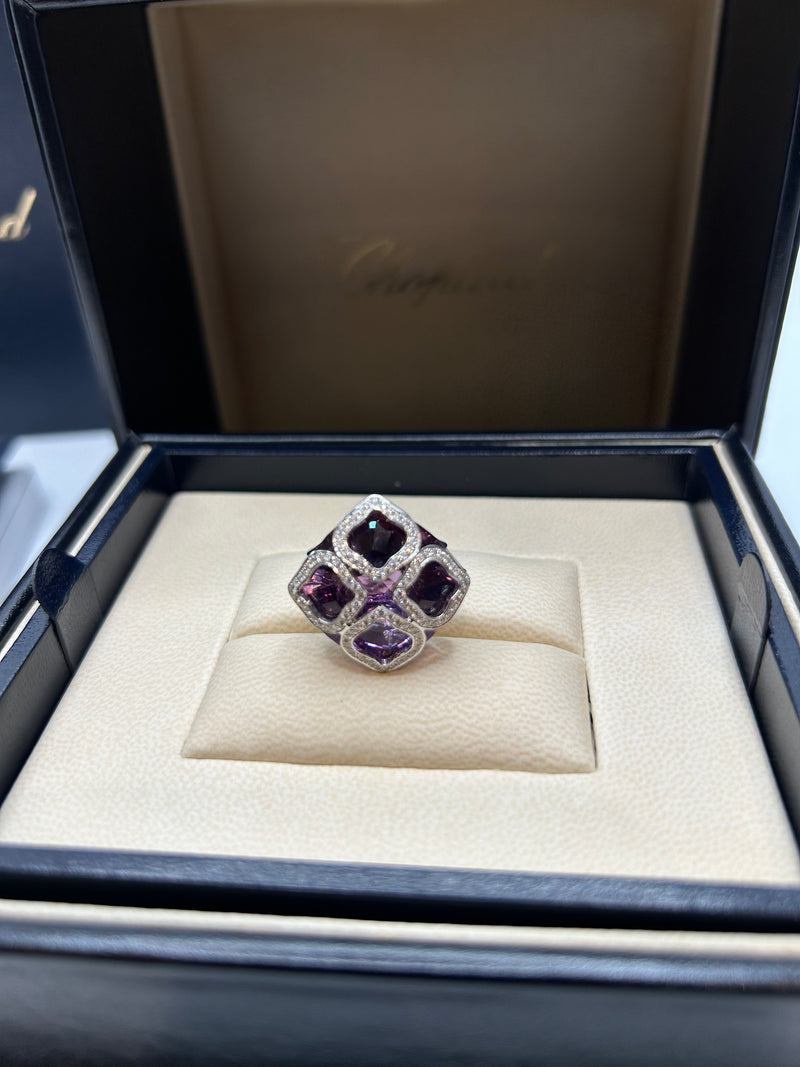 CHOPARD IMPERIALE COLLECTION WHITE GOLD RING WITH AMETHYST AND DIAMONDS