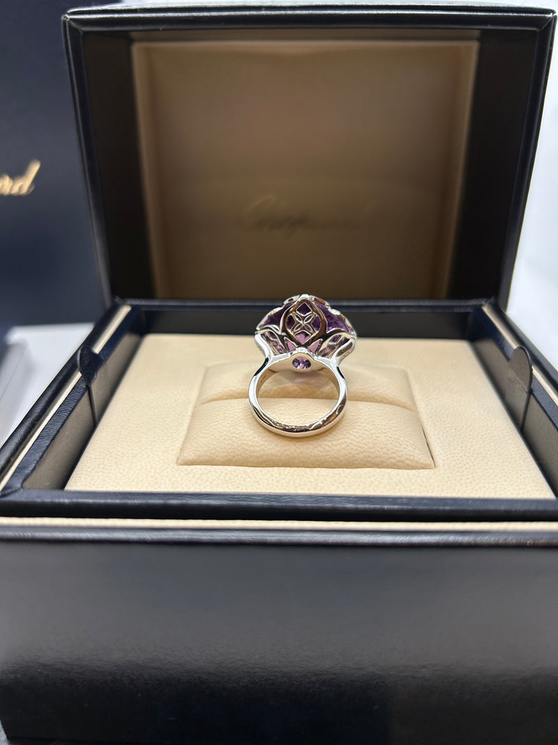 CHOPARD IMPERIALE COLLECTION WHITE GOLD RING WITH AMETHYST AND DIAMONDS