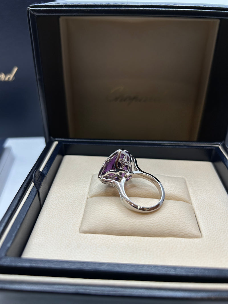 蕭邦 IMPERIALE 系列白金紫水晶與鑽石戒指